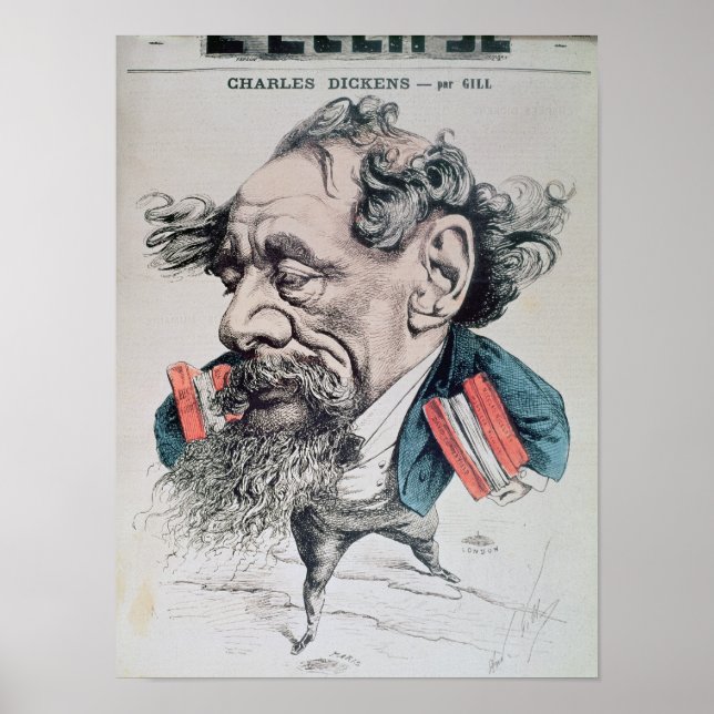 Charles Dickens astride the English Channel Poster (Front)