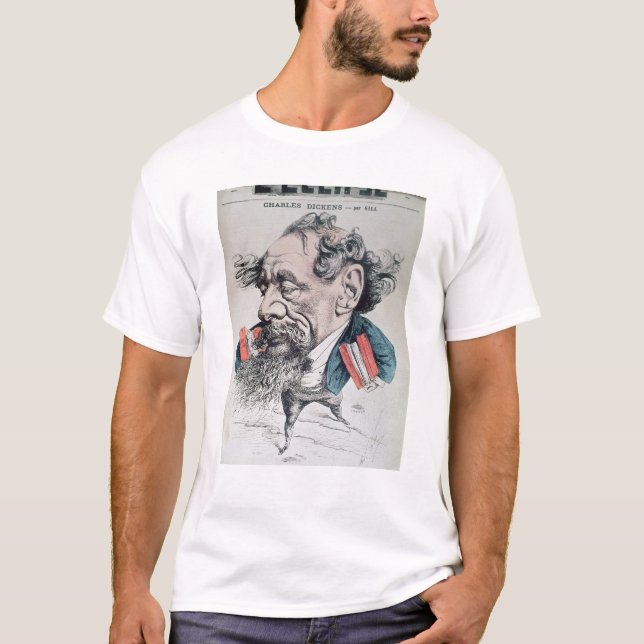 Charles Dickens astride the English Channel T-Shirt (Front)