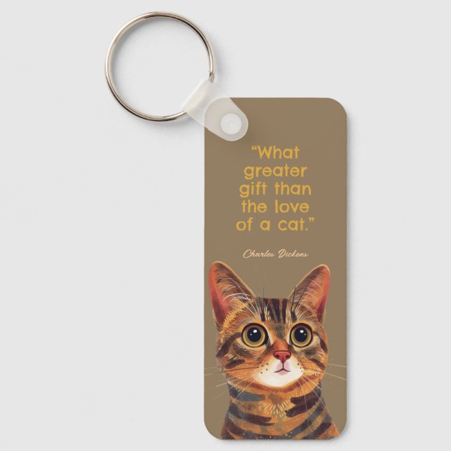 Charles Dickens Cat Quote Key Ring (Front)
