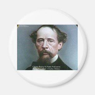 Charles Dickens "Charity @Home" Quote Gifts Magnet