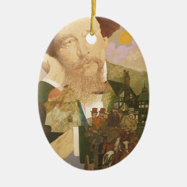 Charles Dickens, English Author Ceramic Tree Decoration (Front)