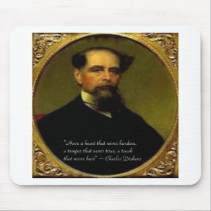 Charles Dickens & Heartfelt Quote Mouse Mat