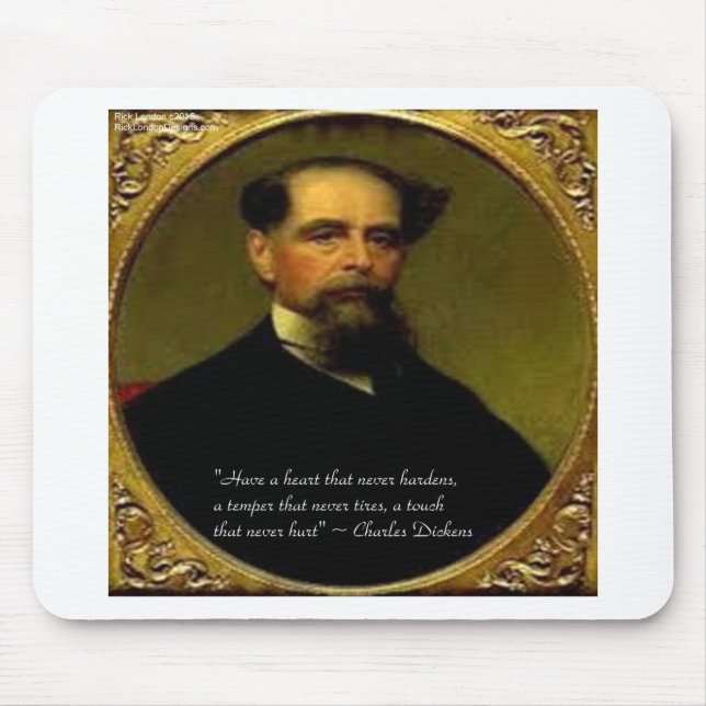 Charles Dickens & Heartfelt Quote Mouse Mat (Front)