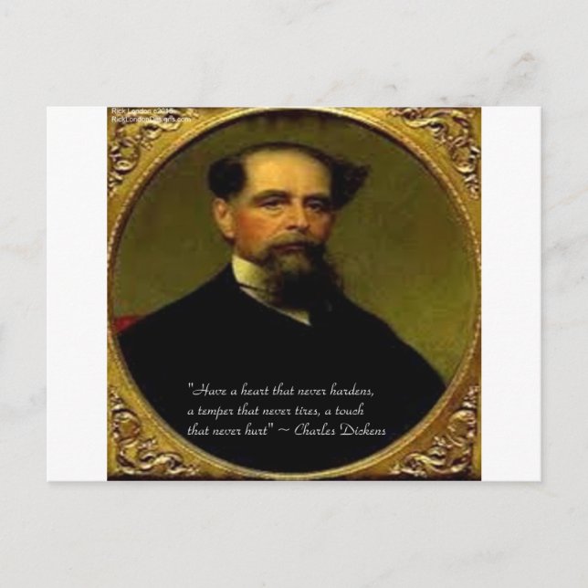 Charles Dickens & Heartfelt Quote Postcard (Front)