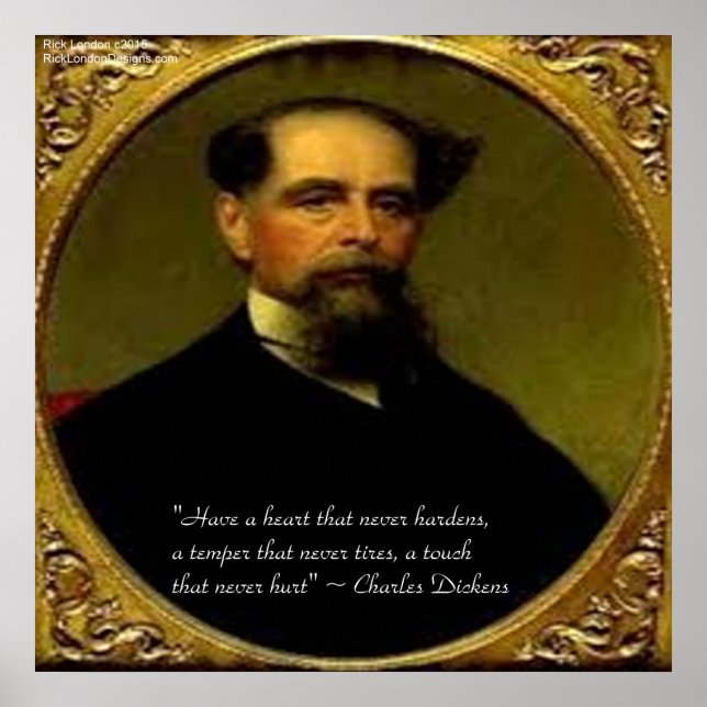 Charles Dickens & Heartfelt Quote Poster (Front)