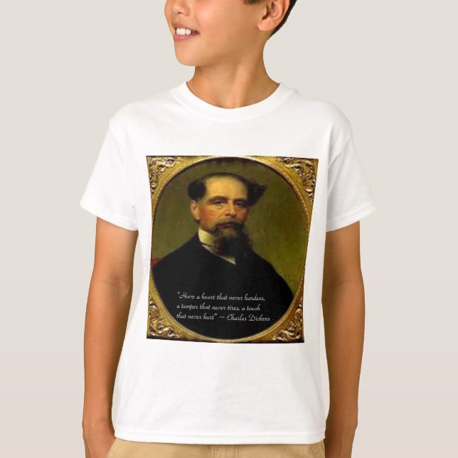 Charles Dickens & Heartfelt Quote T-Shirt (Front)