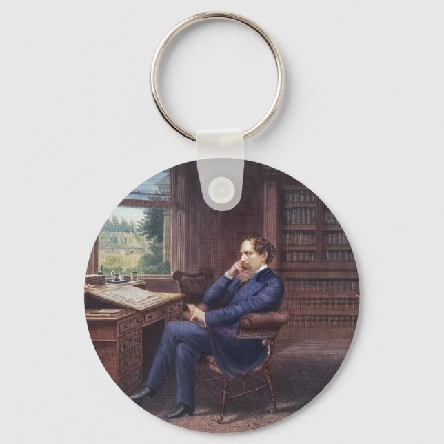 Charles Dickens in His Study Key Ring (Front)