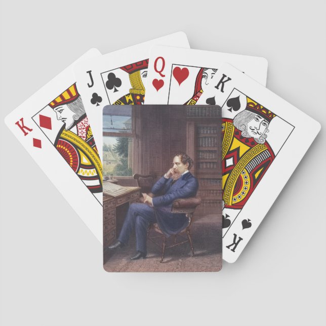 Charles Dickens in His Study Playing Cards (Back)
