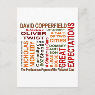 Charles Dickens Novels Postcard