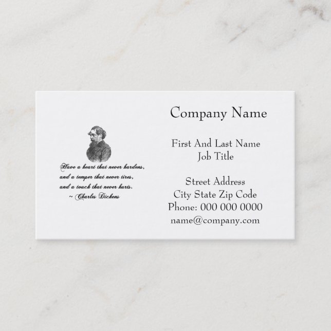 Charles Dickens Our Mutual Friend Quote Business Card (Front)