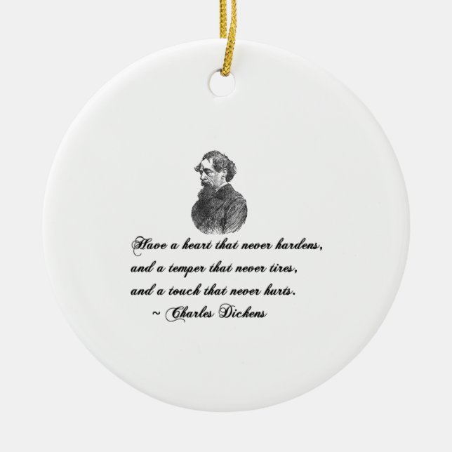 Charles Dickens Our Mutual Friend Quote Ceramic Tree Decoration (Front)