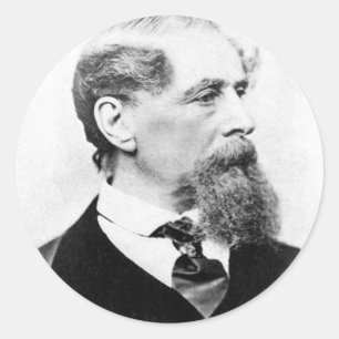Charles Dickens Photo Classic Round Sticker