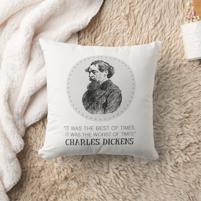 Charles Dickens Portrait and Quote Cushion (Blanket)