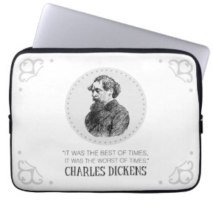 Charles Dickens Portrait and Quote Laptop Sleeve