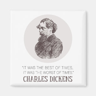 Charles Dickens Portrait and Quote Magnet