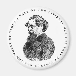 Charles Dickens Portrait and Quote Magnet
