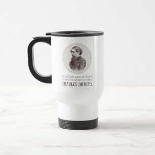 Charles Dickens Portrait and Quote Travel Mug