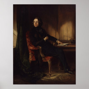 Charles Dickens Portrait by Daniel Maclise Poster