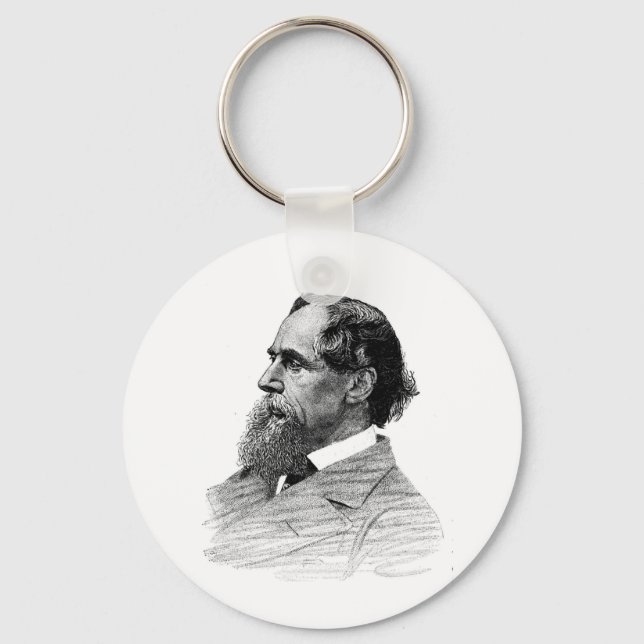 Charles Dickens Profile Key Ring (Front)