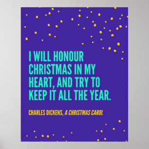 Charles Dickens Quote for Christmas Eve Poster