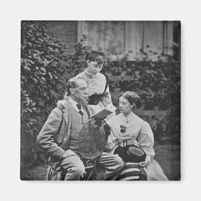 Charles Dickens with two of his daughters Magnet (Front)