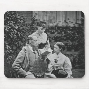 Charles Dickens with two of his daughters Mouse Mat