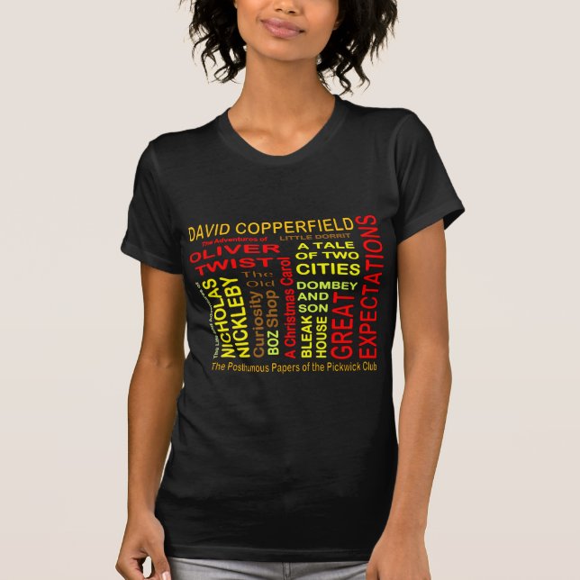 Charles Dickens Word Cloud T-Shirt (Front)