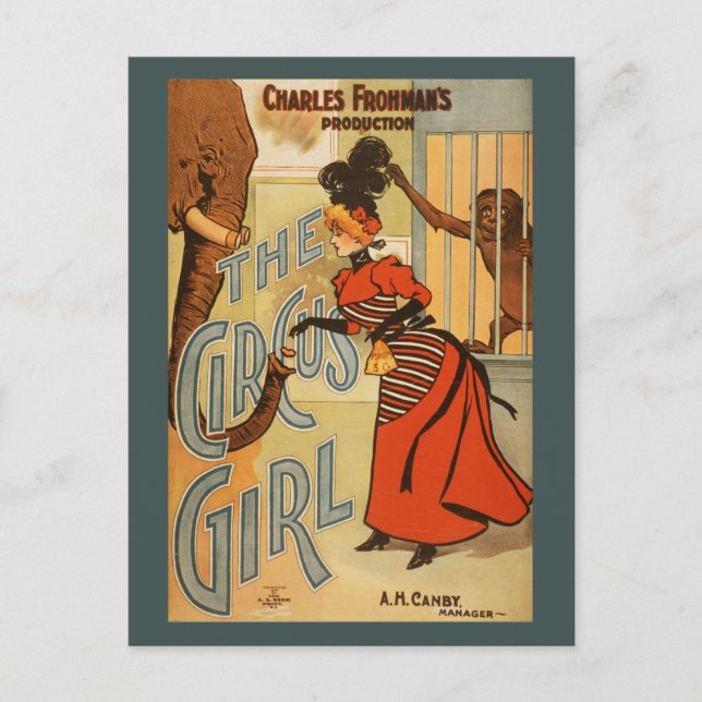 Charles Frohman's Production, The Circus Girl 2 Postcard (Front)