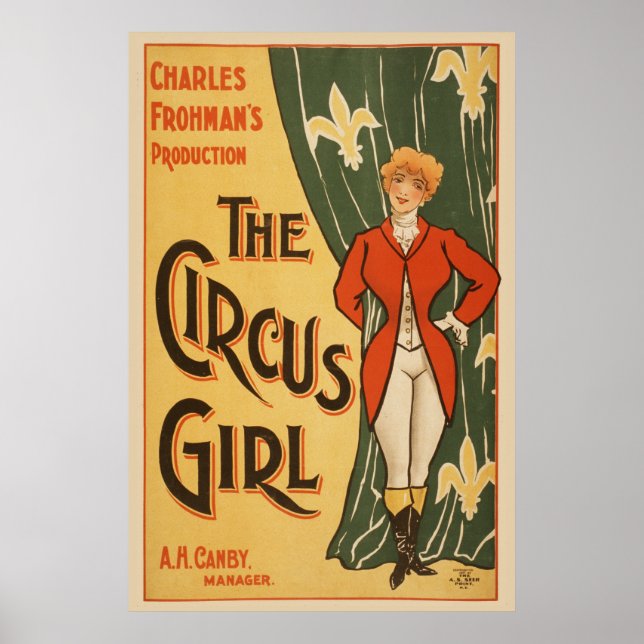 Charles Frohman's Production, The Circus Girl Poster (Front)