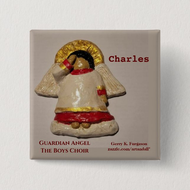 CHARLES GUARDIAN ANGEL BOYS CHOIR 15 CM SQUARE BADGE (Front)