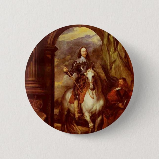 Charles I 6 Cm Round Badge (Front)