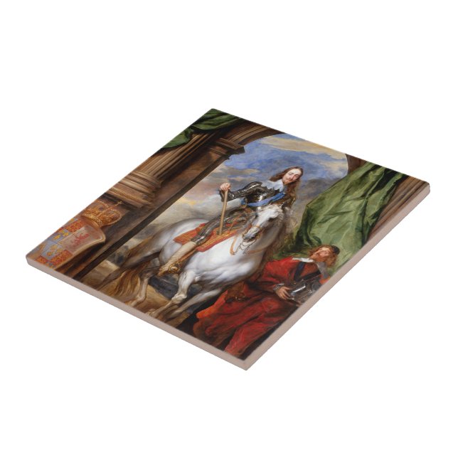 Charles I on Horseback by Van Dyck Tile (Side)