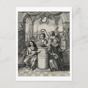 Charles II (1630-85) as Patron of the Royal Societ Postcard