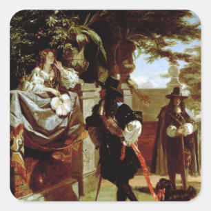 Charles II  and Nell Gwynne Square Sticker