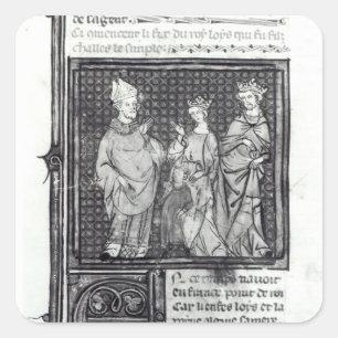 Charles III  the Simple with his wife and his Square Sticker