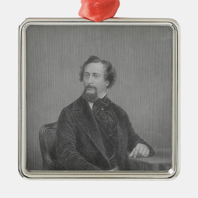 Charles John Huffam Dickens Metal Tree Decoration (Front)