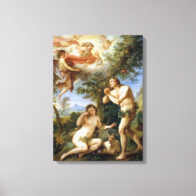 Charles-Joseph Natoire The Rebuke of Adam and Eve Canvas Print (Front)