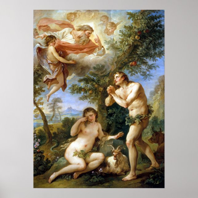 Charles-Joseph Natoire The Rebuke of Adam and Eve Poster (Front)
