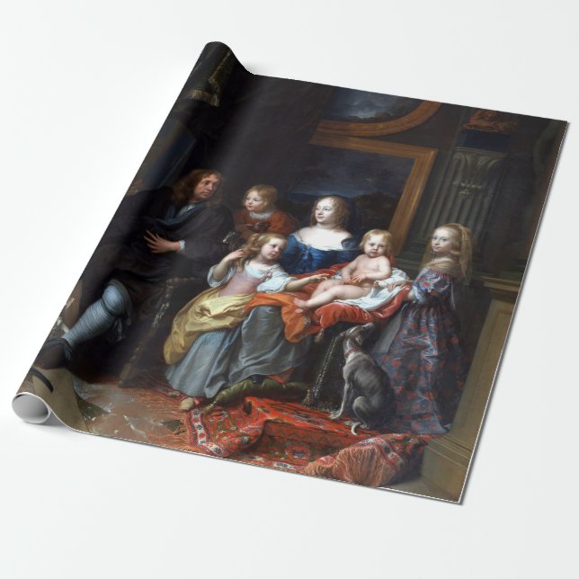 Charles Le Brun Everhard Jabach and His Family Wrapping Paper (Unrolled)