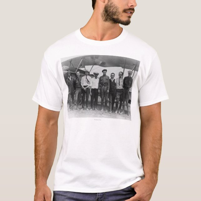 Charles Lindbergh with 7 men, including T-Shirt (Front)
