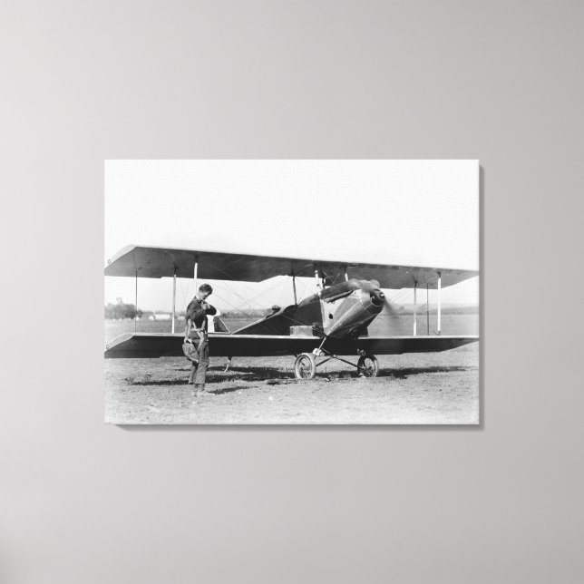 Charles Lindbergh with Sergeant Canvas Print (Front)