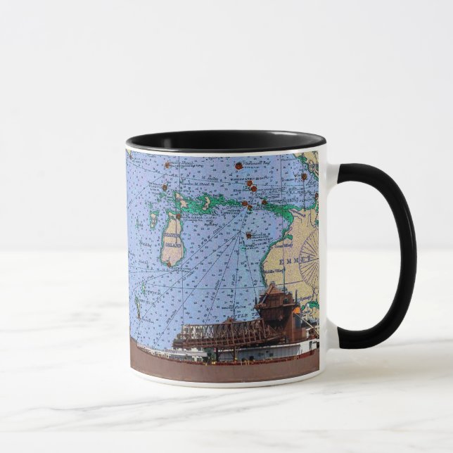 Charles M. Beeghly and Old Chart of Lake Michigan Mug (Right)