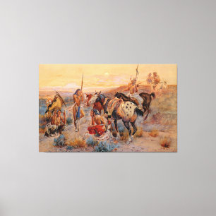 Charles M. Russell's First Wagon Tracks (1908) Canvas Print