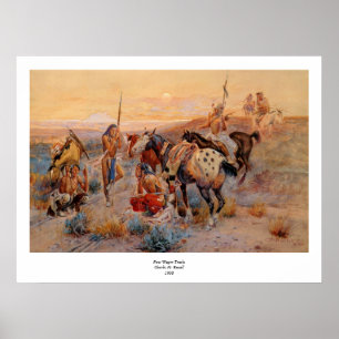 Charles M. Russell's First Wagon Tracks (1908) Poster