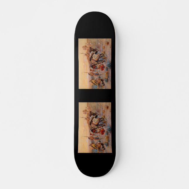 Charles M. Russell's First Wagon Tracks (1908) Skateboard (Front)