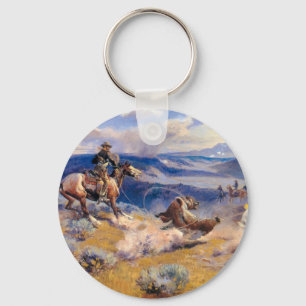 Charles M. Russell's Loops and Swift Horses (1916) Key Ring