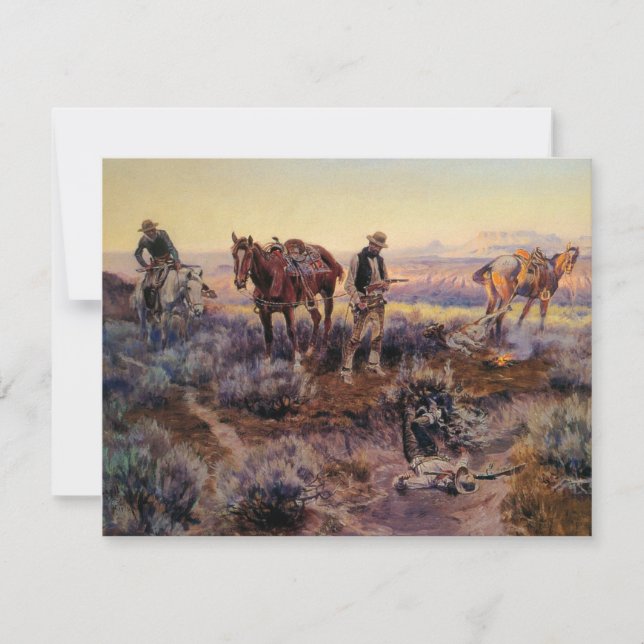 Charles M. Russell's Paying the Fiddler (1919) Invitation (Front)