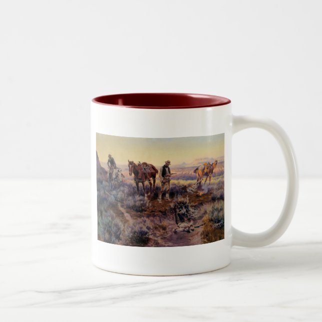 Charles M. Russell's Paying the Fiddler (1919) Two-Tone Coffee Mug (Right)