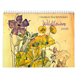 Charles Mackintosh's Watercolor Wildflowers 2026  Calendar