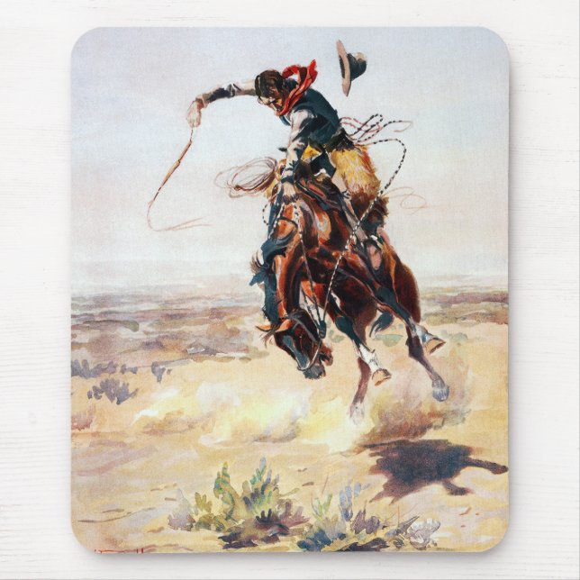 Charles Marion Russell A Bad Hoss Mouse Mat (Front)